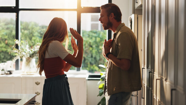 couple arguing at home