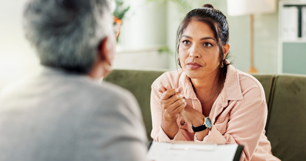 therapist and patient in a session